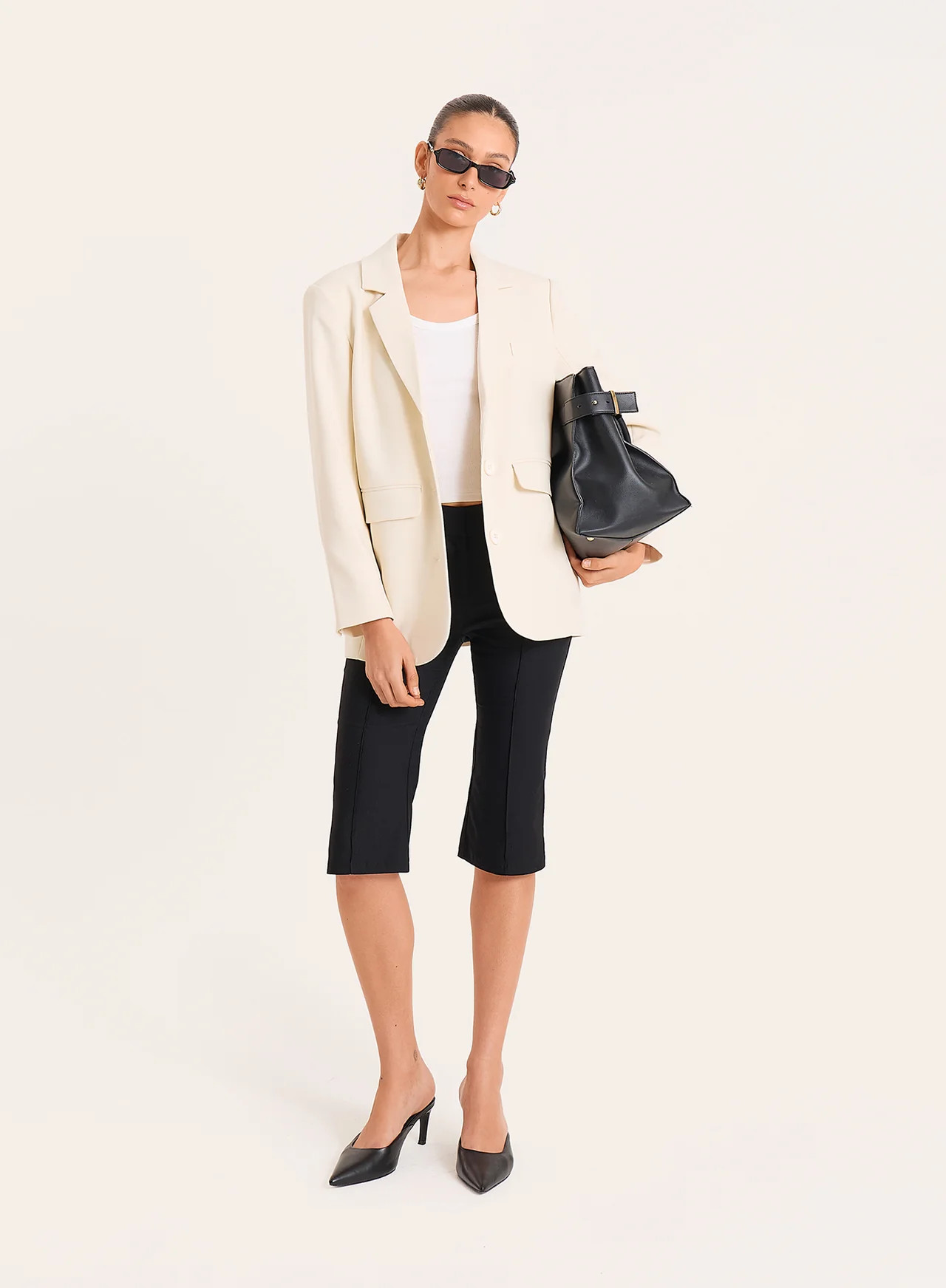 Women's Cream Single Breasted Tailored Blazer| Tamile | 4th & Reckless | 4th & Reckless