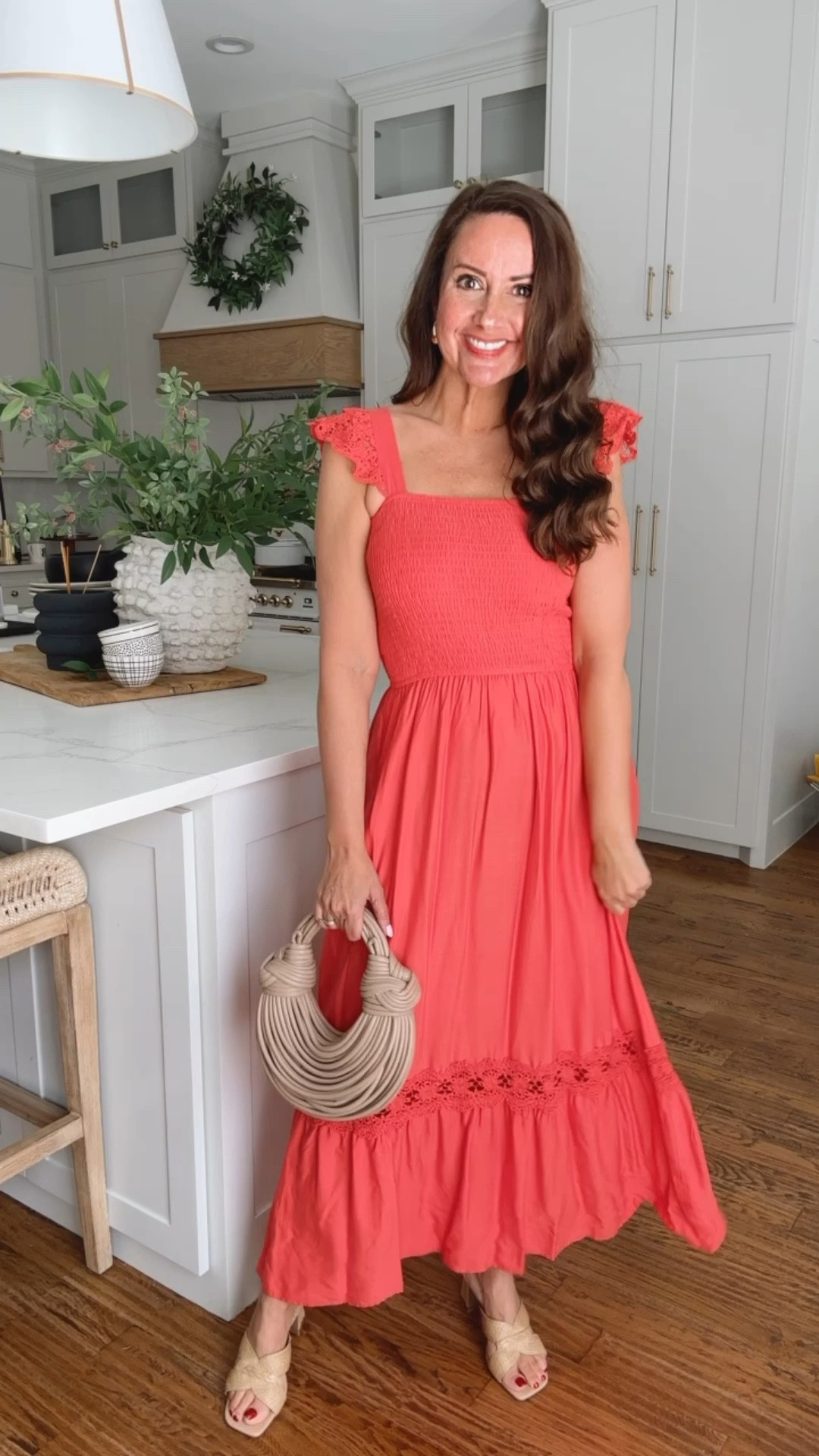 LOVE this maxi that is currently 20% off! Lined to the knee, stretchy smocked bodice and pretty lace details. Lots of color options! Wearing a medium.
.


#LTKfindsunder50 #LTKSeasonal #LTKsalealert