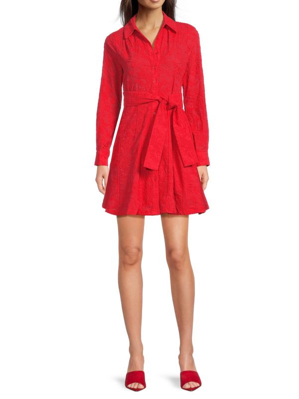 Floral Cotton Belted Mini Shirtdress | Saks Fifth Avenue OFF 5TH