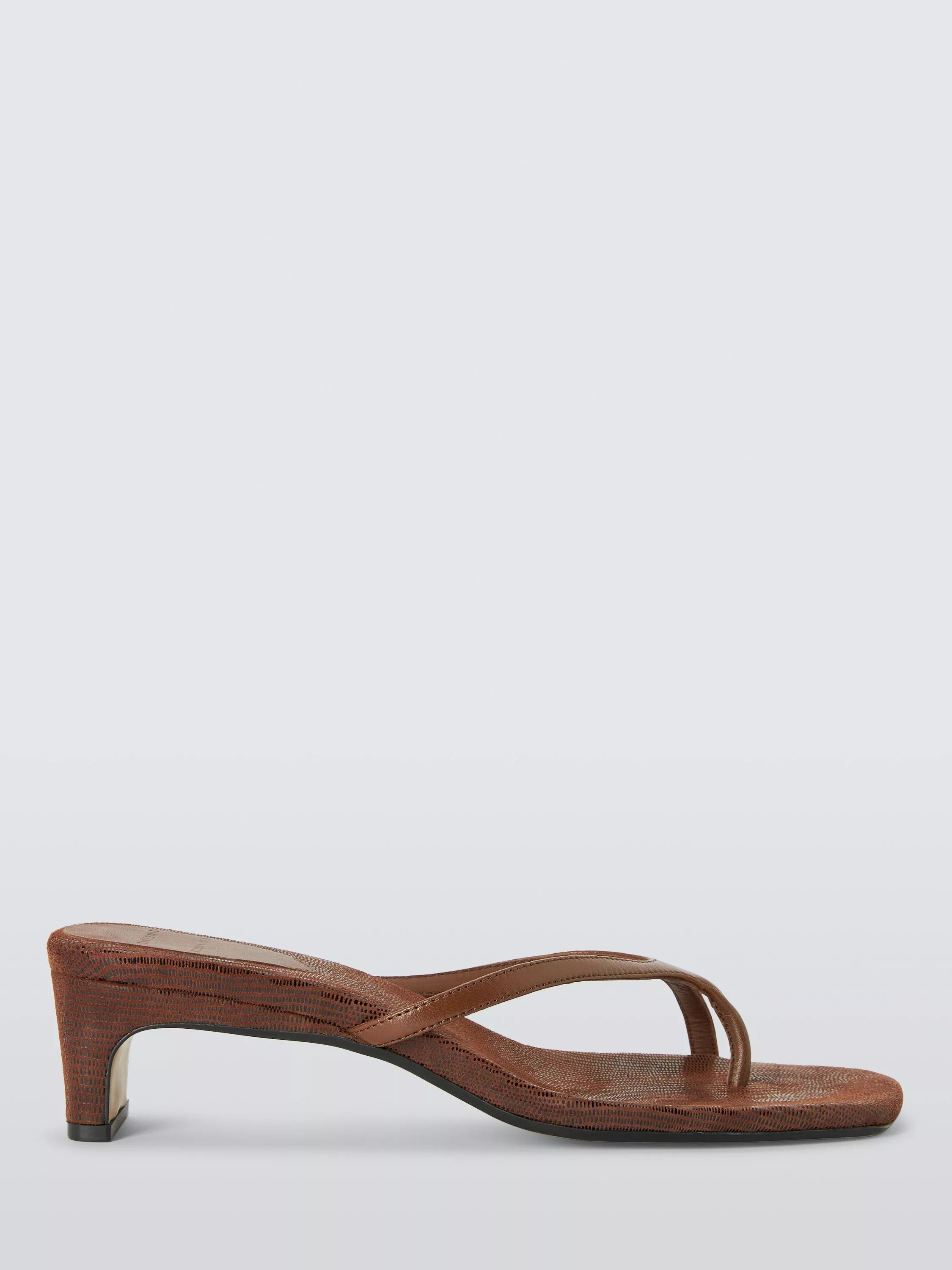 Barely There Leather Mule Sandals, Brown Chocolate | John Lewis (UK)