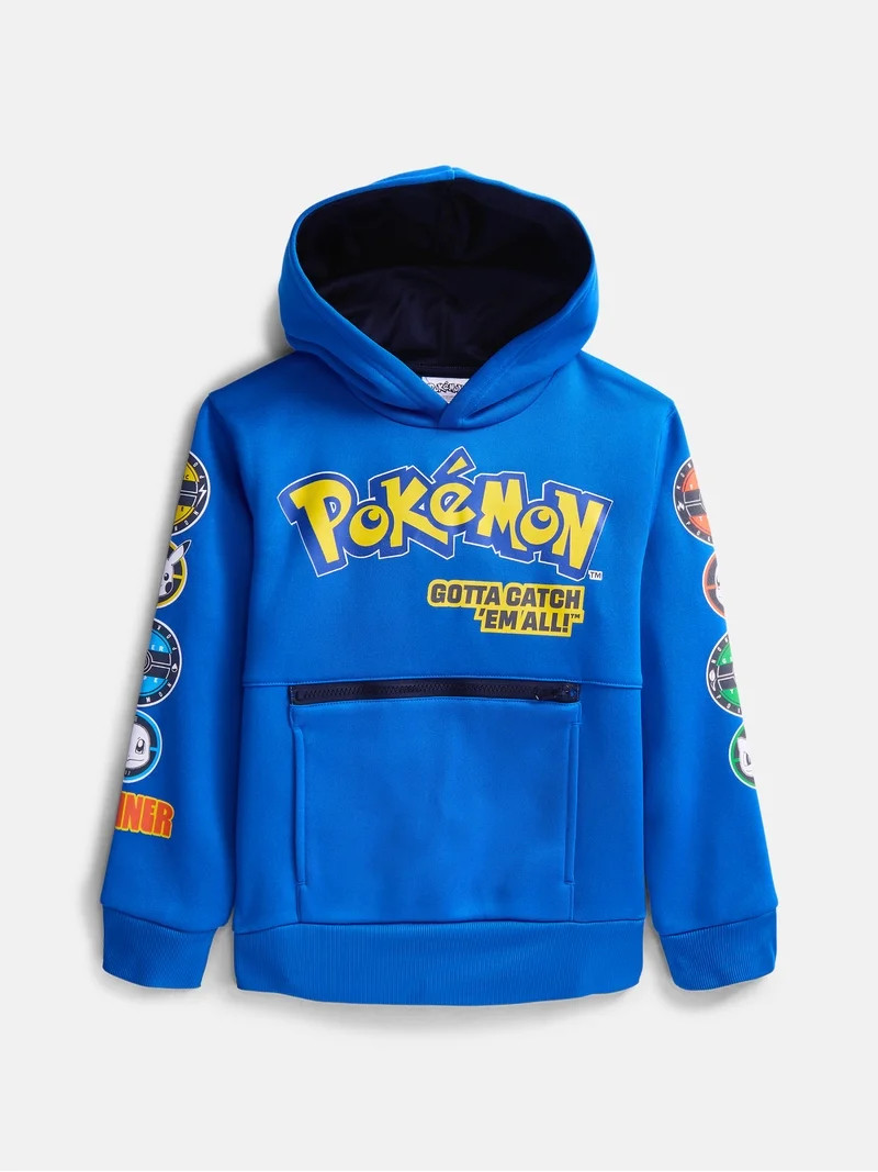Pok\u00e9mon Boys Gym Badges Fleece Hoodie, Sizes 4-18 | Walmart (US)