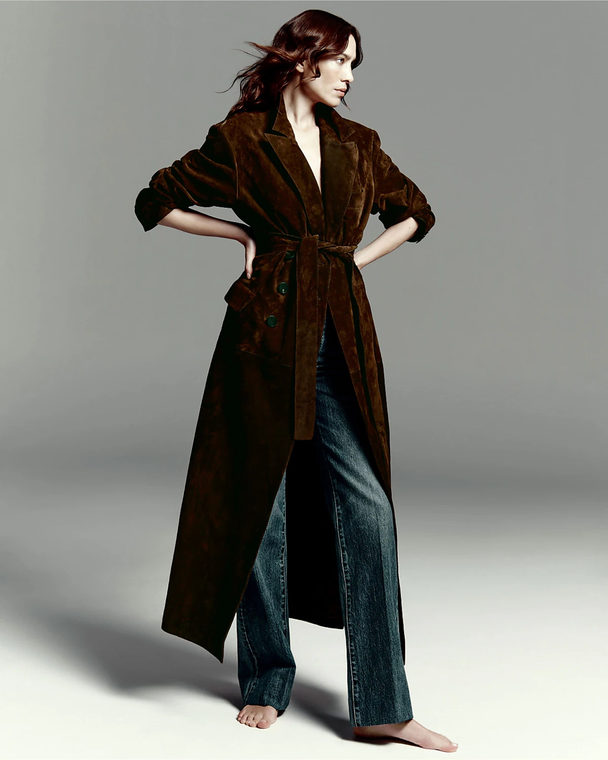 Alexa Chung for Madewell Double-Breasted Blazer Overcoat in Suede | Madewell