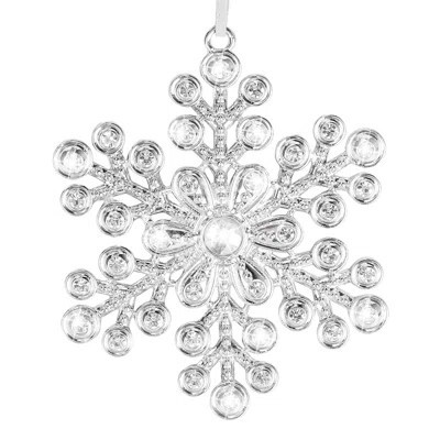 Crystal Christmas Tree Ornaments 4.1 Inch Metal Snowflake Hanging Ornaments Frozen Themed Decor, 1PC | Wayfair North America