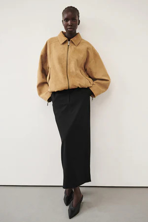 LIZA BLACK TAILORED MIDI SKIRT | DISSH