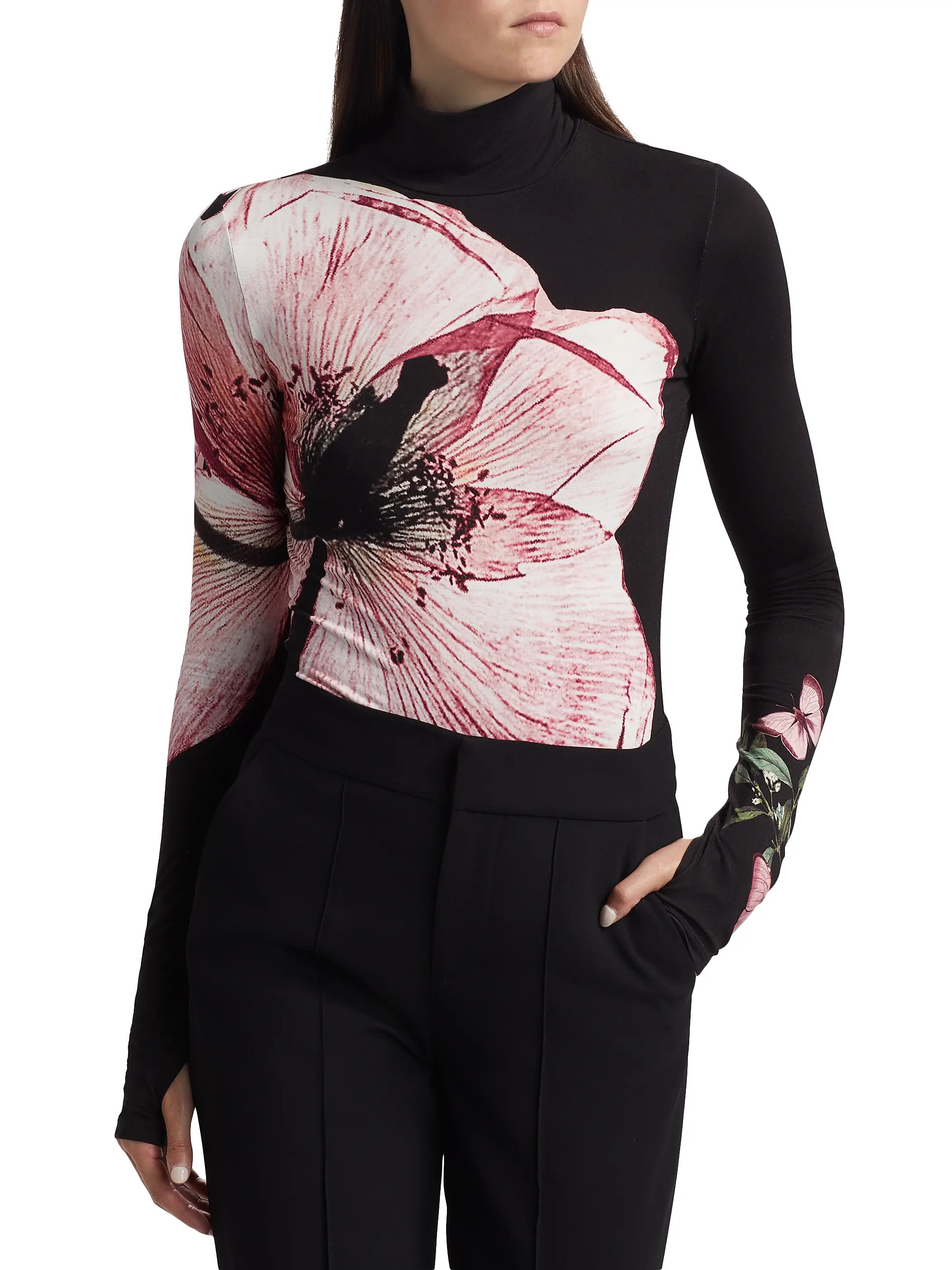Delaina Floral Turtleneck Top | Saks Fifth Avenue
