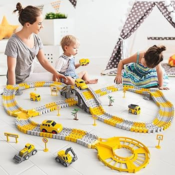 iHaHa Toddler Boy Toys for 3 4 5 6 Year Old, Total 236 PCS Construction Toys Race Tracks for Bo... | Amazon (US)