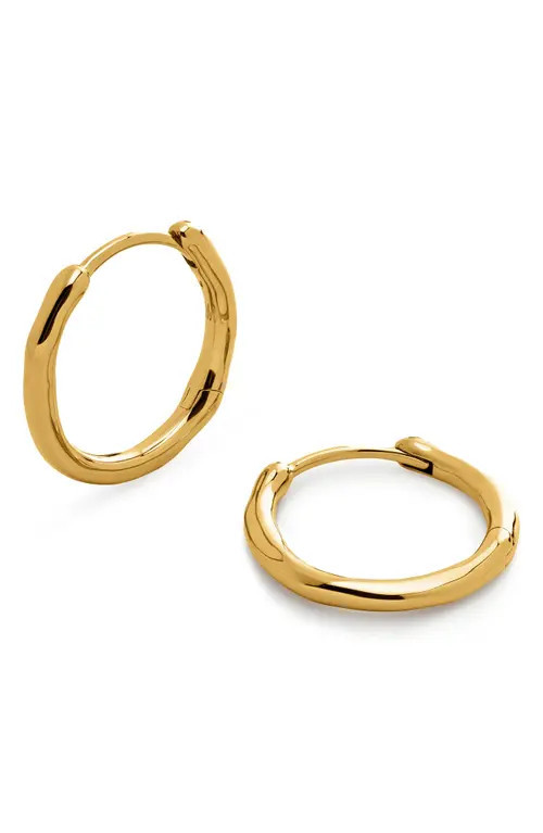 Monica Vinader Siren Muse small hoop earrings in gold vermeil