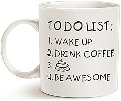 MAUAG Fathers Day Funny Quote Coffee Mug for Husband, Friend Christmas Gifts, To Do List Wake Up ... | Amazon (US)