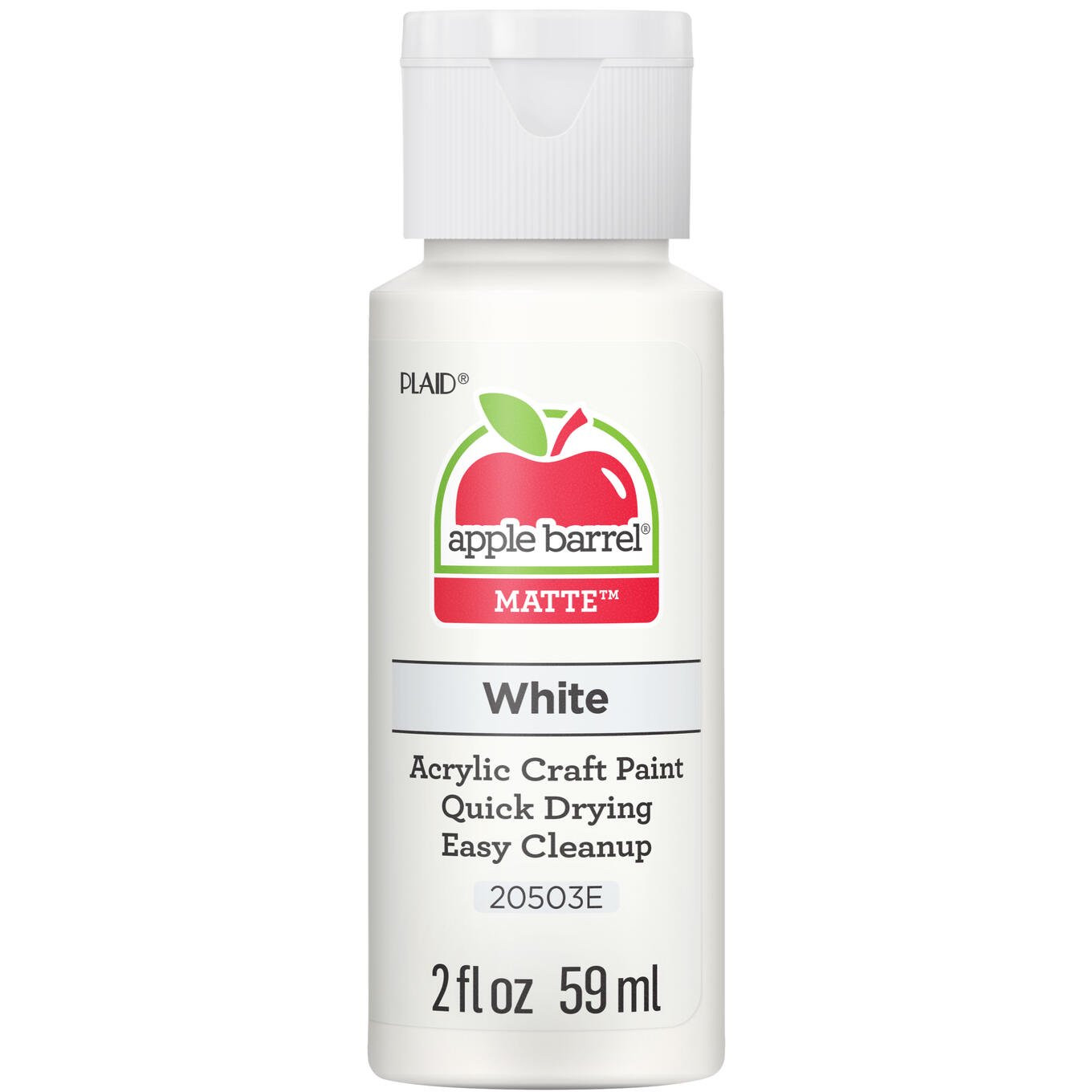 Apple Barrel Acrylic Craft Paint, Matte Finish, White, 2 fl oz | Walmart (US)