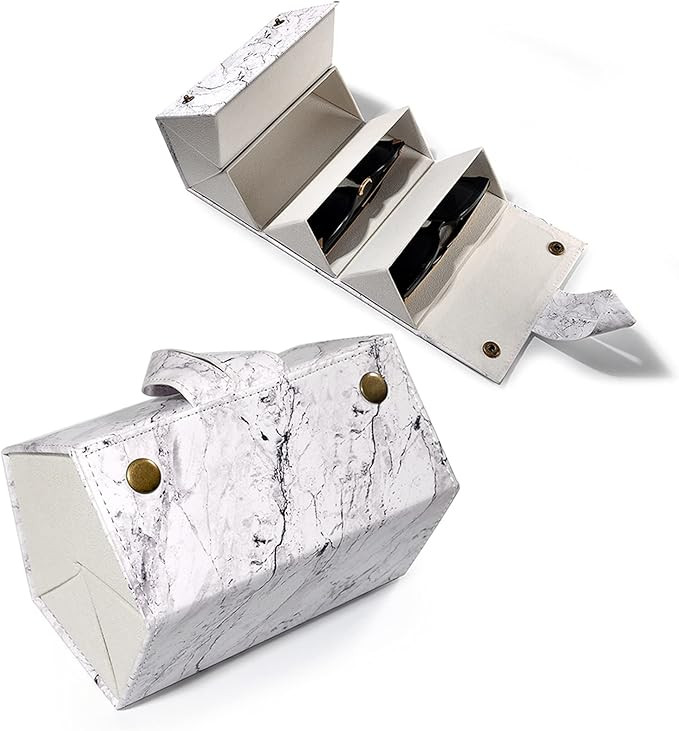 Flora Jewel 5 Slots Leather Sunglasses Travel Organizer Case Multiple Eyeglasses Display Storage ... | Amazon (US)