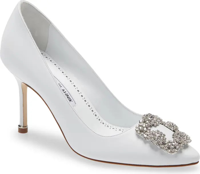 Manolo Blahnik Hangisi Crystal Buckle Pump (Women) | Nordstrom | Nordstrom