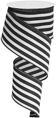 Vertical Stripe Wired Edge Ribbon - 10 Yards (Black, 2.5") | Amazon (US)
