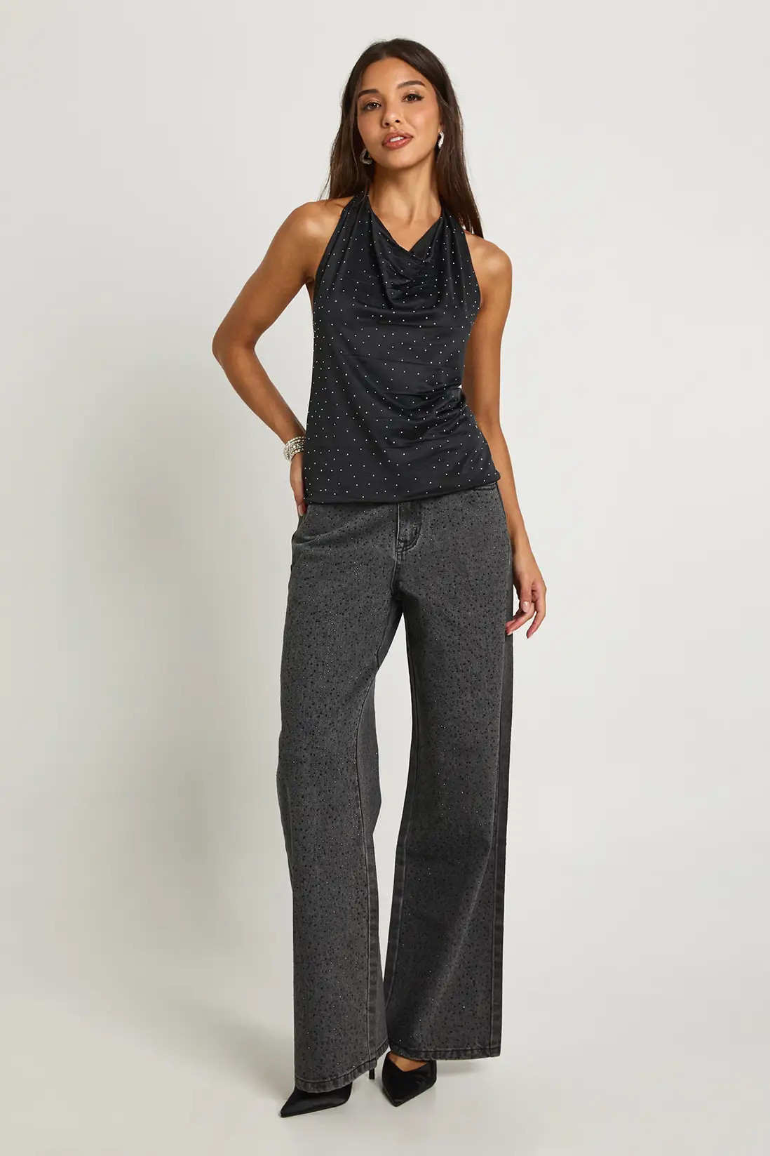 Embellished Wide Leg Jean | Boohoo.com (UK & IE)
