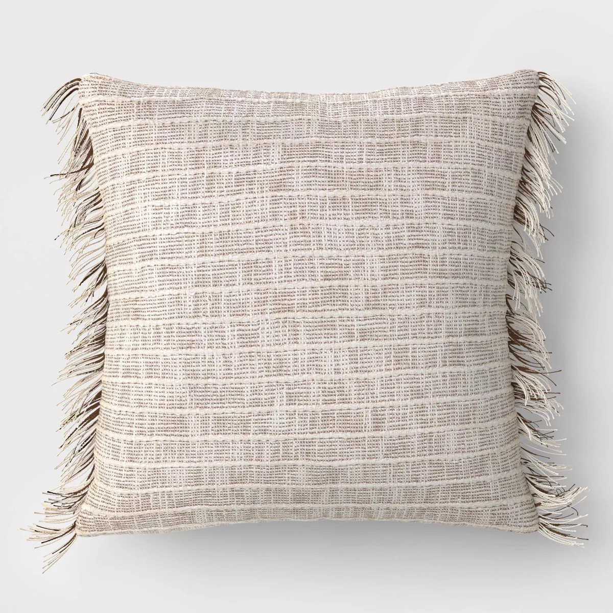 20"x20" Slubbed Stripe Textural Woven Square Outdoor Throw Pillow Cream - Threshold™ | Target