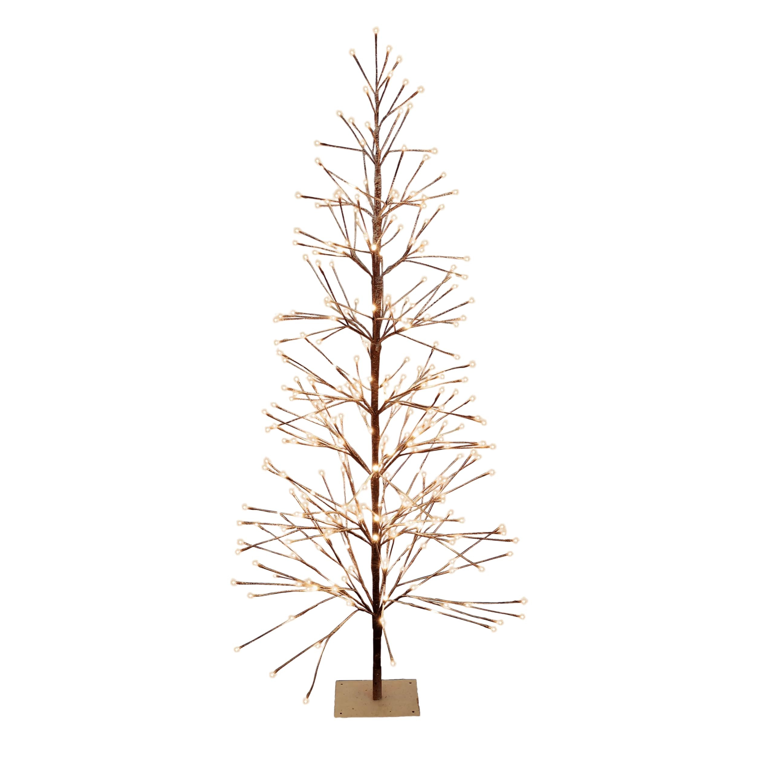 Alpine Corporation 71" Tall Flocked Artificial Brown Christmas Tree with 296 Warm White LED Light... | Amazon (US)