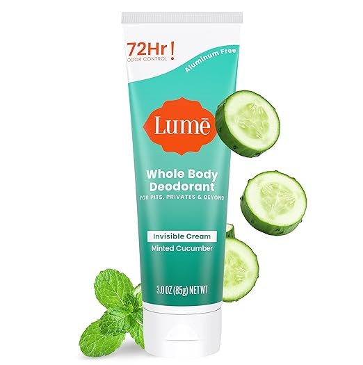 Lume Whole Body Deodorant - Invisible Cream Tube - 72 Hour Odor Control - Aluminum Free, Baking S... | Amazon (US)
