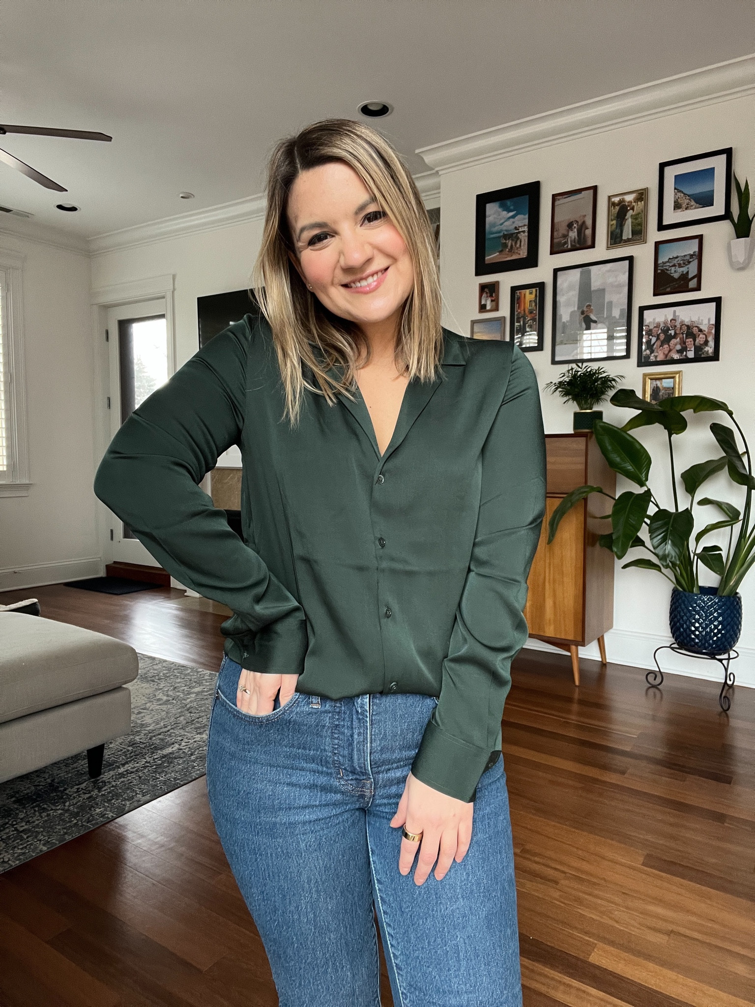 Washable silk shirt - perfect for workwear! I’m wearing a size small here.

#LTKunder100 #LTKworkwear