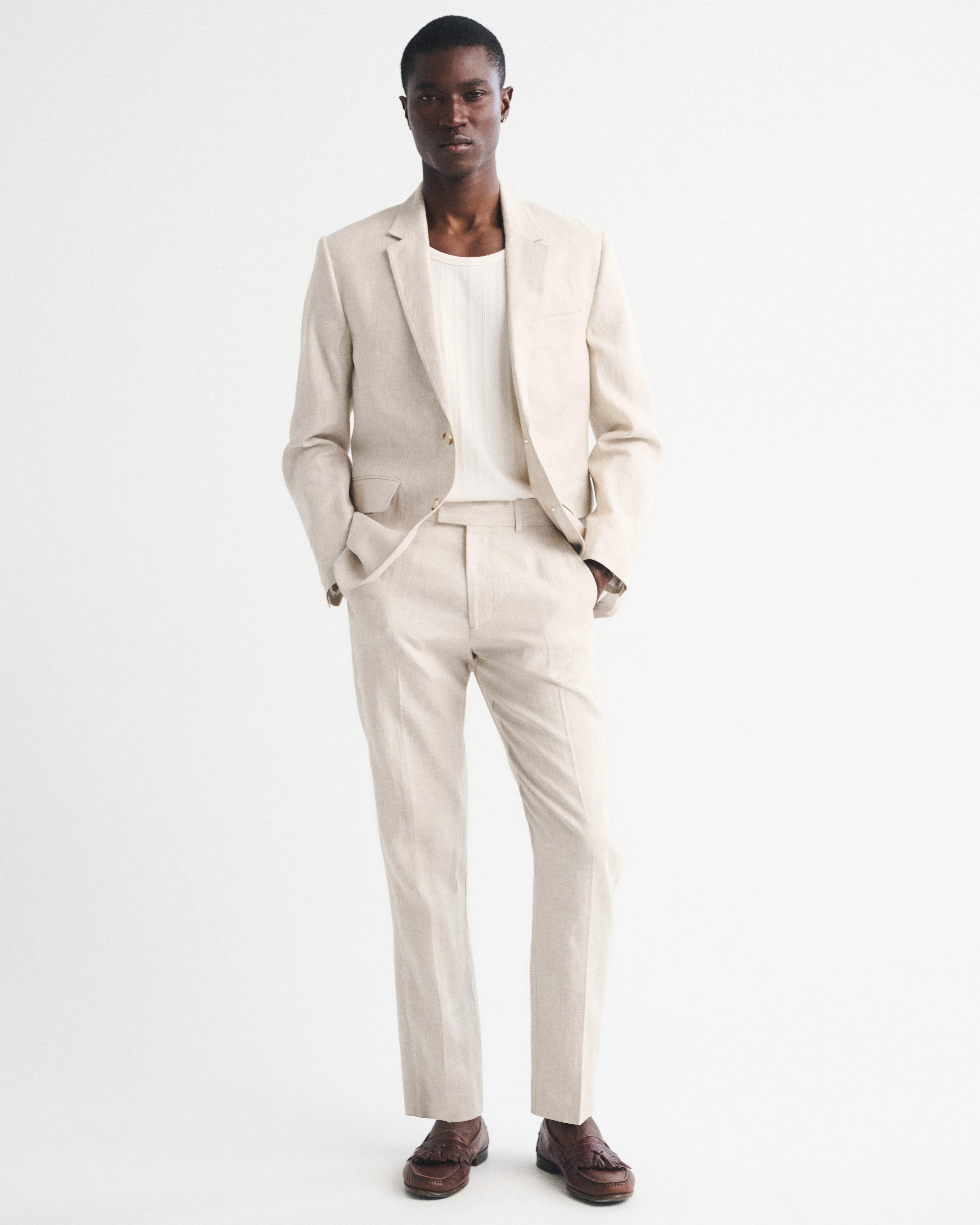 The A&F Collins Slim 100% Linen Suit Pant | Abercrombie & Fitch (US)
