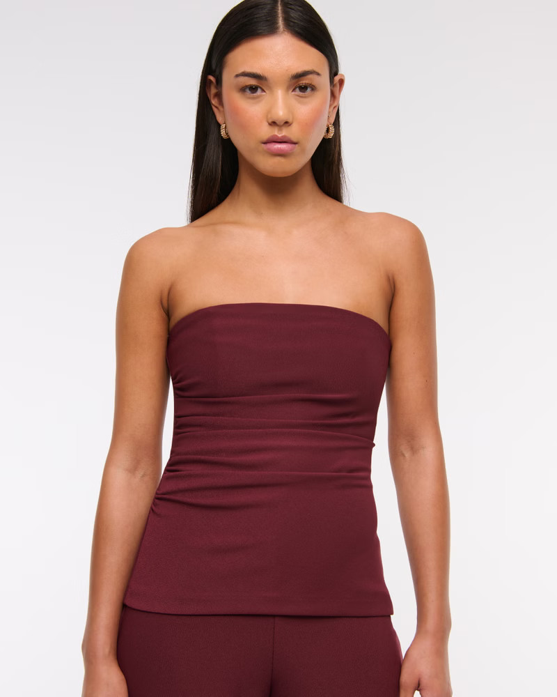 Strapless Ruched Peplum Jumpsuit | Abercrombie & Fitch (US)