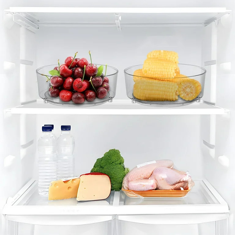 Lazy Susan Storage Rack - 2 Lazy Susan Turntables for Cabinets and Refrigerators, Round Plastic C... | Walmart (US)