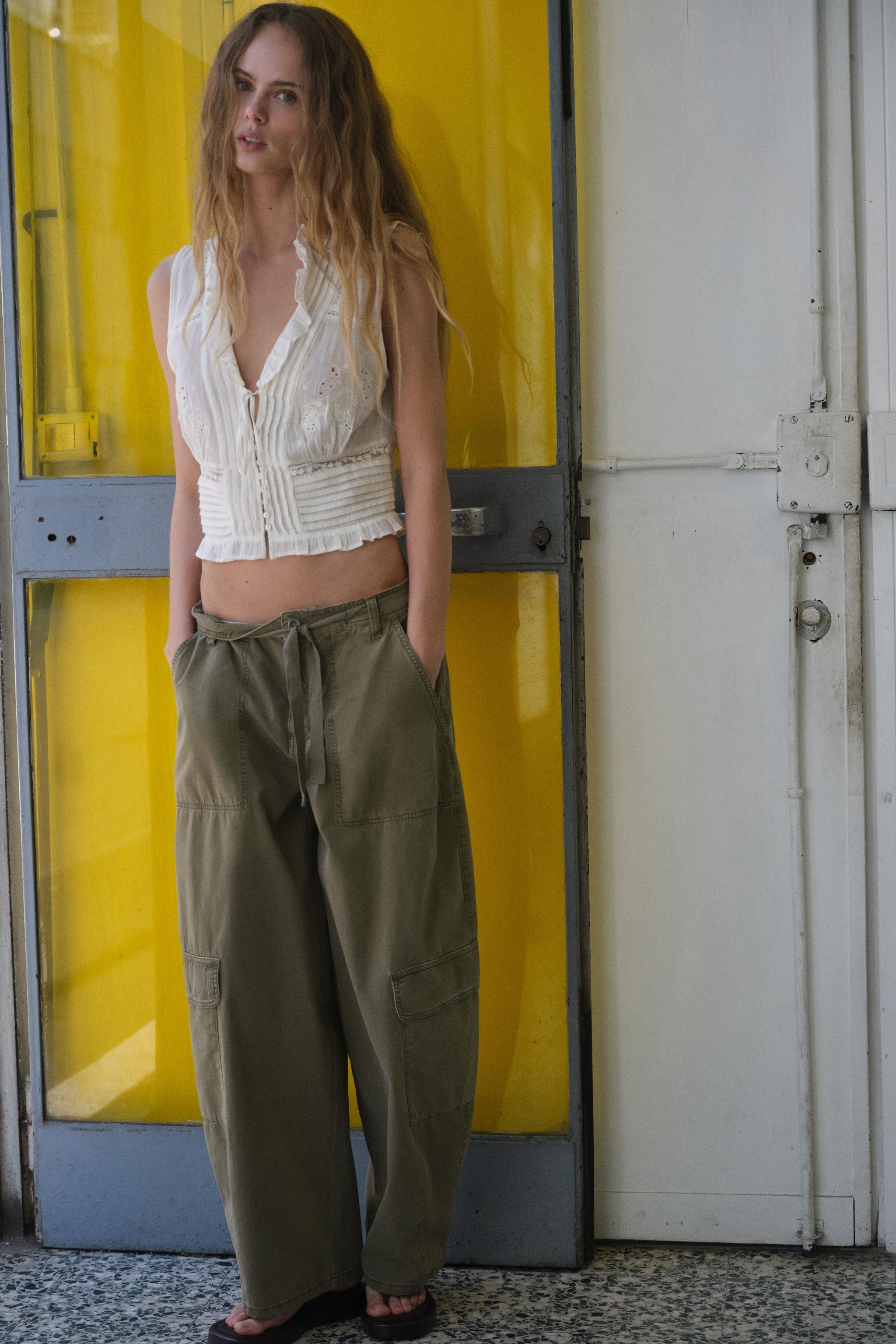 EMBROIDERED GAUZE TOP | Zara AU
