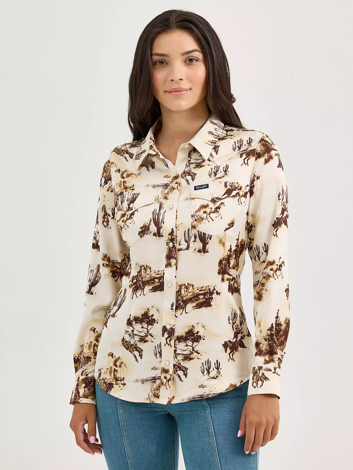 Women's Wrangler Bold Bucking Cowboy Western Snap Shirt | Wrangler