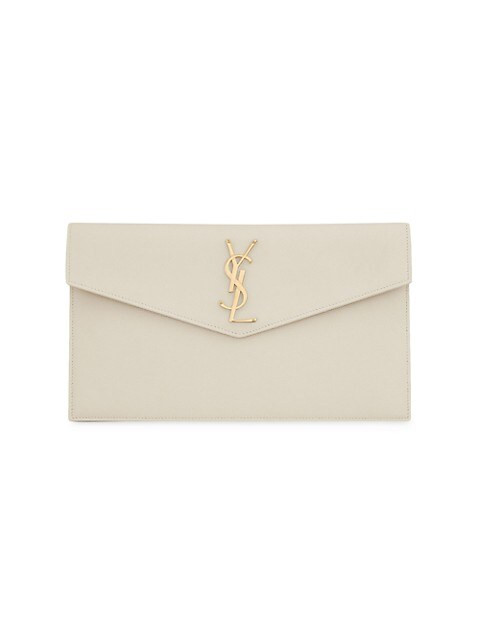 Saint Laurent Medium Uptown Leather Clutch | Saks Fifth Avenue