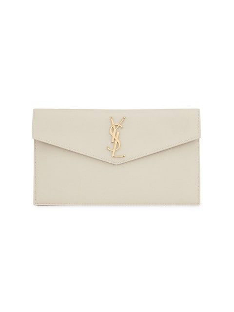 Saint Laurent Medium Uptown Leather Clutch | Saks Fifth Avenue