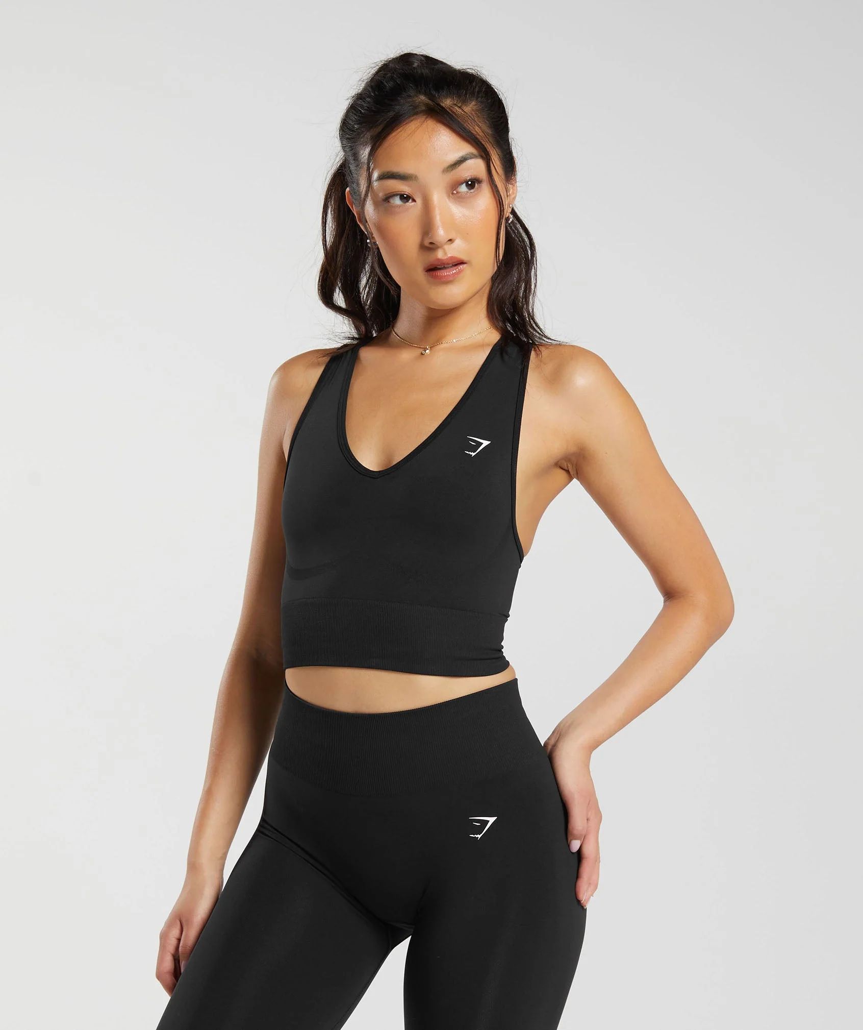 Gymshark Everyday Seamless Crop Tank - Black | Gymshark CA