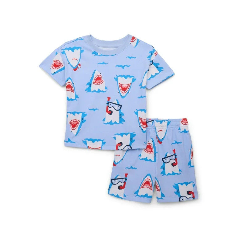 Wonder Nation Toddler Boy Printed Jersey Tee and Shorts Set, 2-Piece, Sizes 12M-5T | Walmart (US)
