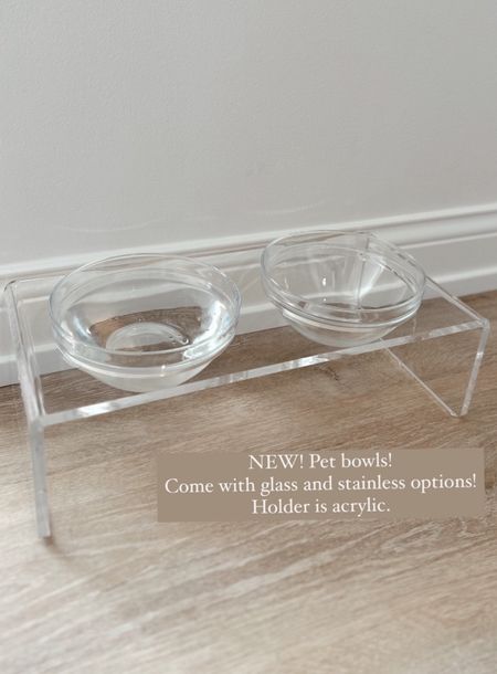 NEW! Pet bowls! Stand is acrylic and the bowls are glass- also come with a stainless option. BOTH included! 
So sleek- love it! 

Home. Amazon home. Home decor. Pet care. Acrylic.

#LTKfamily #LTKfindsunder50 #LTKhome