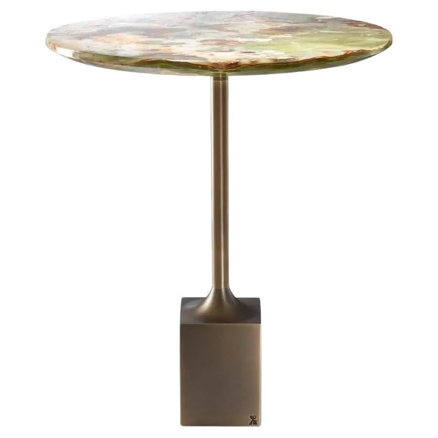 Side Table 'Madison Avenue' by Man of Parts, Onyx (Green) & Brass | 1stDibs