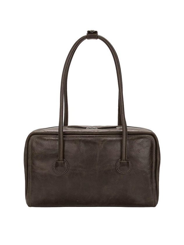 Soft Structured Leather Boston Bag [Washed Brown] | W Concept (US)