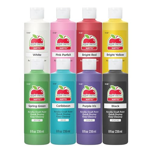 Apple Barrel Acrylic Craft Paint Set, Matte Finish, Set of 8, 8 Fl Oz (Pack of 8), Assorted | Amazon (US)