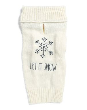 Let It Snow Embroidered Snowflake Pet Sweater | TJ Maxx