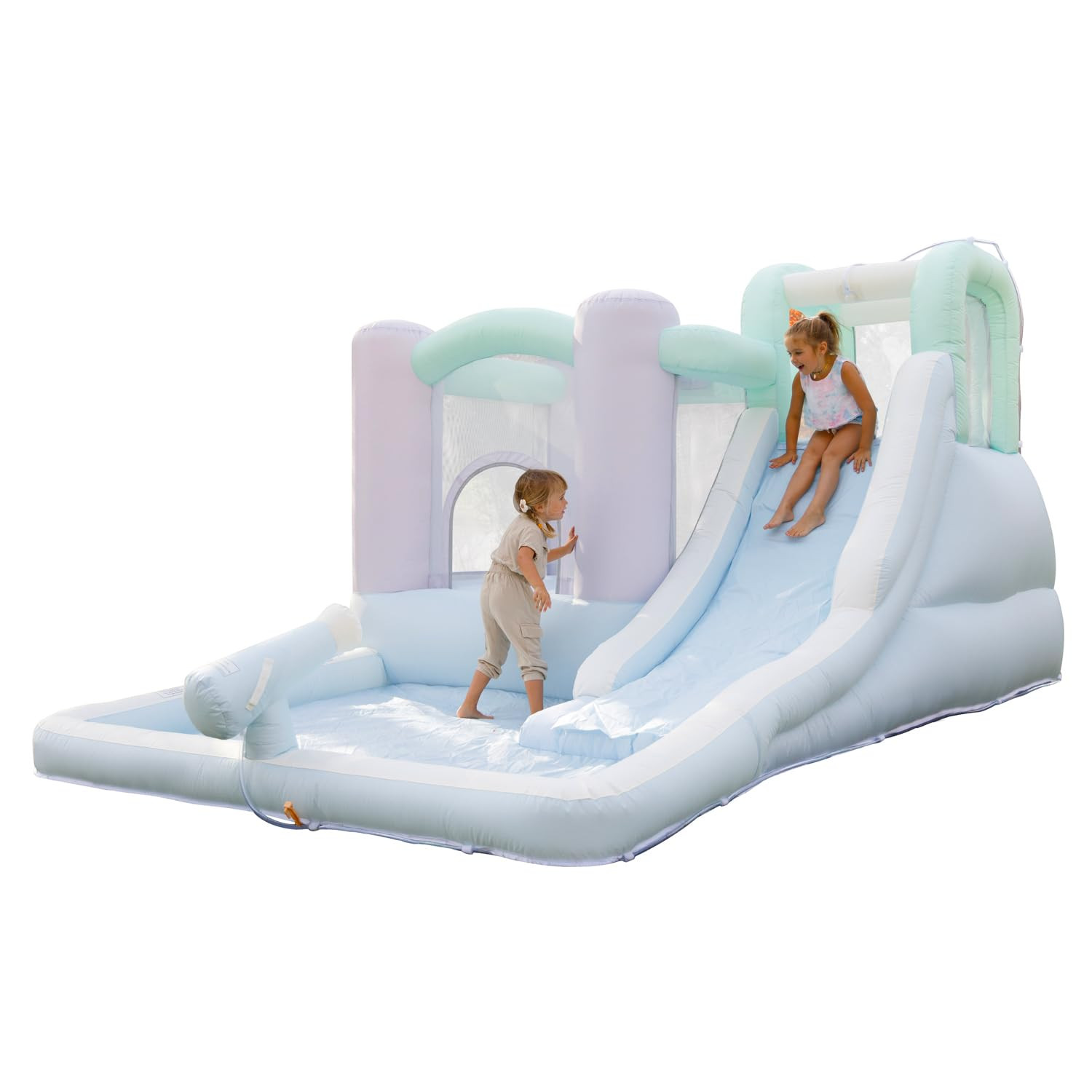 Bounceland Splash Zone Dream Wet or Dry Bounce House Water Slide, 11.5ftL x 9ftW x 6ftH, Pastel C... | Amazon (US)