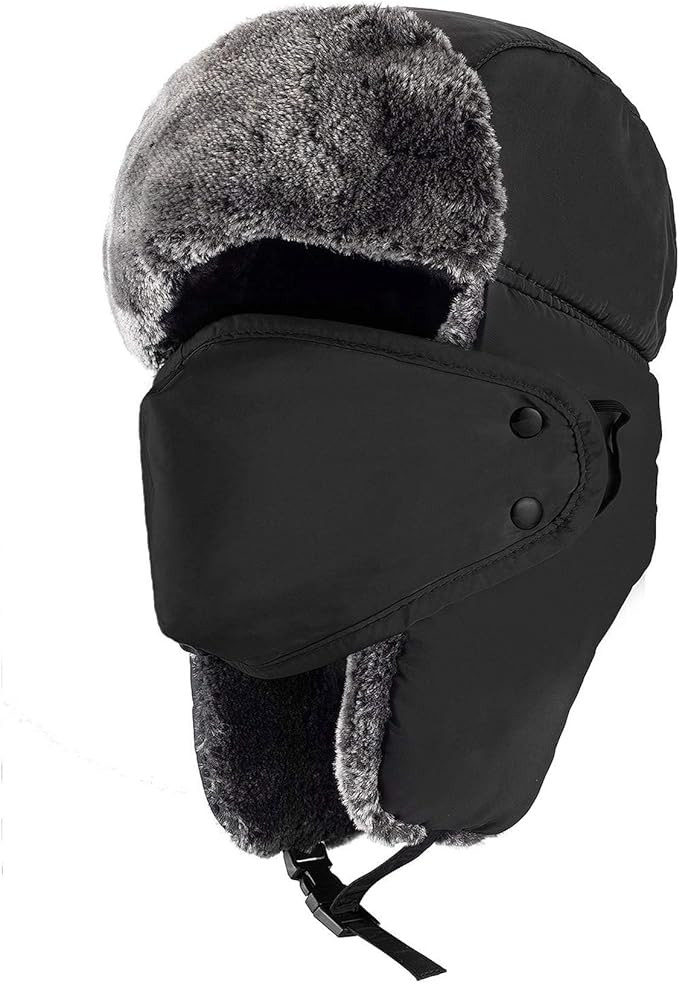 mysuntown Winter Hats for Women Men Trapper Ushanka Hat with Ear Flaps Warm Russian Bomber Hats f... | Amazon (US)