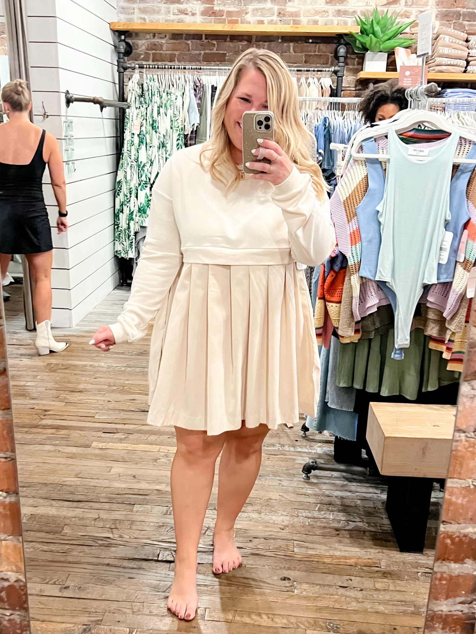 Perfect and versatile winter white dress for the cooler months! 

I’m wearing a large. Use code Vinicky20 for 20% off through midnight on 11/3. 

#LTKStyleTip #LTKSeasonal #LTKMidsize