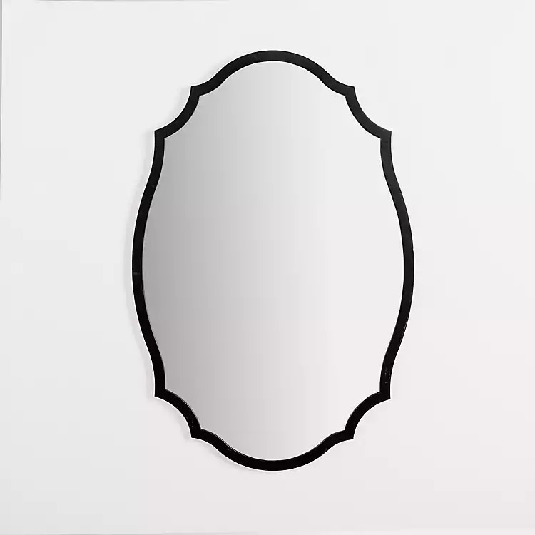 Black Metal Scalloped Edge Mirror | Kirkland's Home