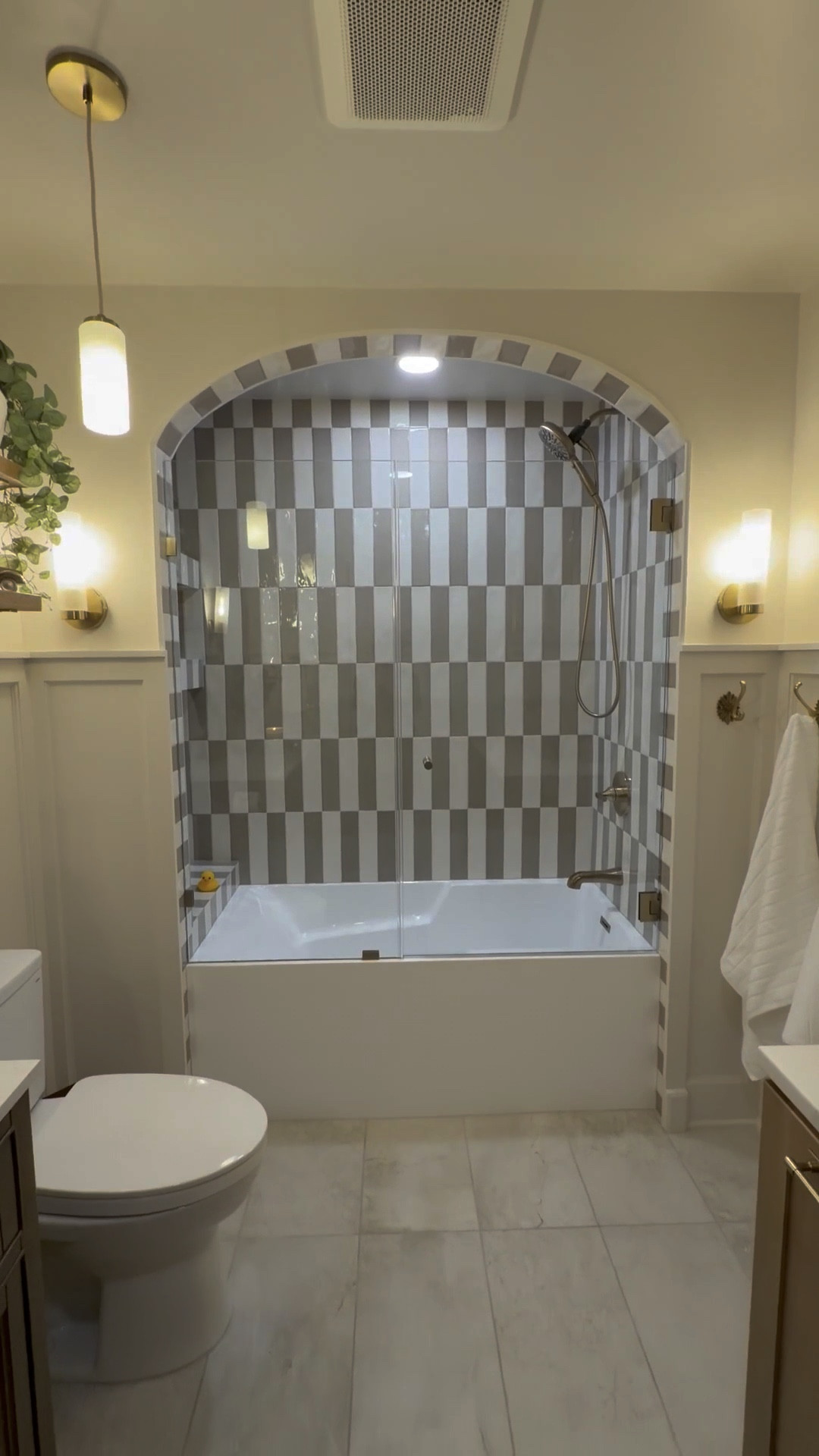 All the elegance of a glass shower door... but made for real life. The pivot design keeps bath time contained and mess-free. 

 #LTKHome