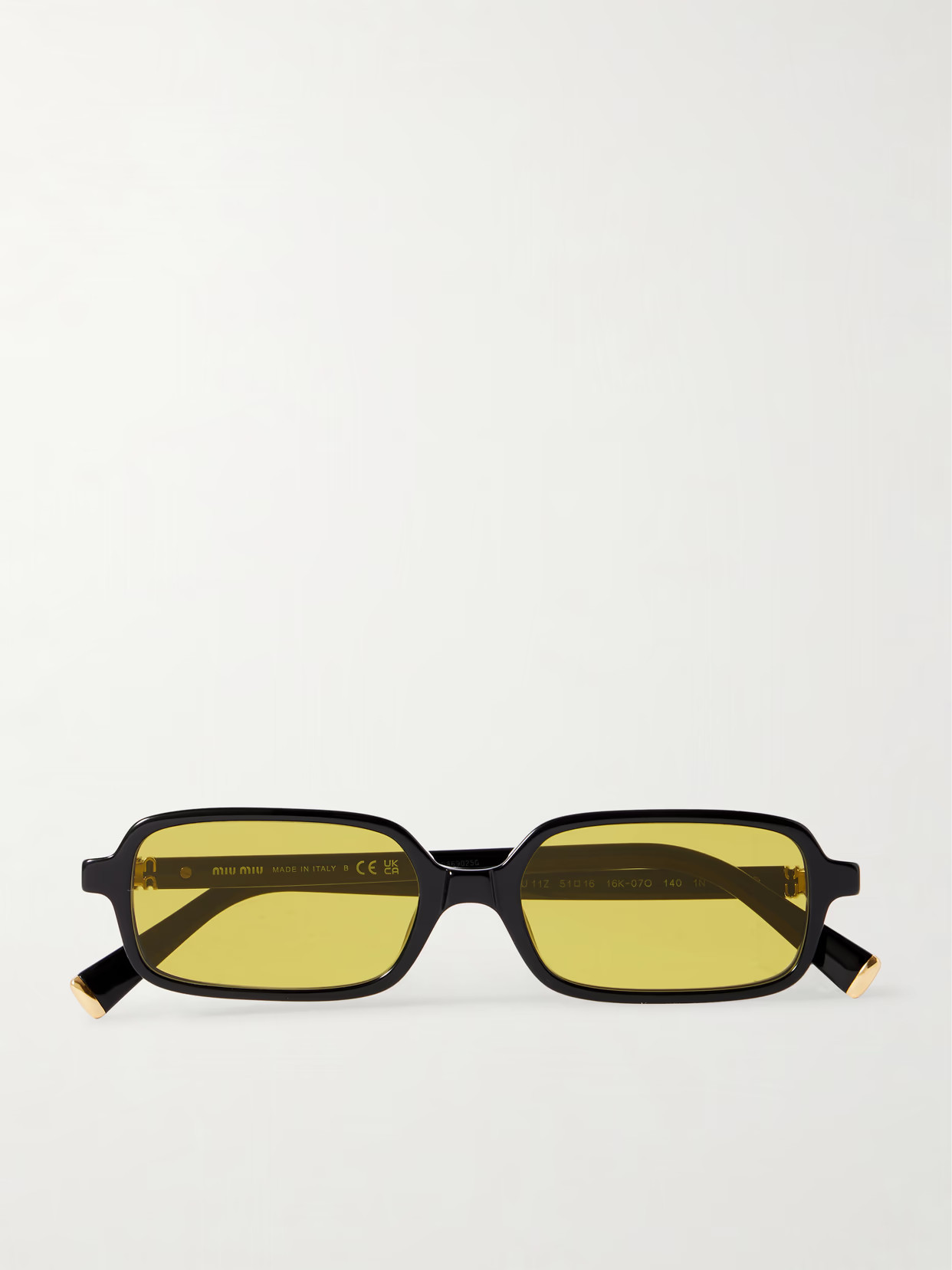 Miu Miu Eyewear - Rectangular-frame Acetate Sunglasses - Black | NET-A-PORTER (US)
