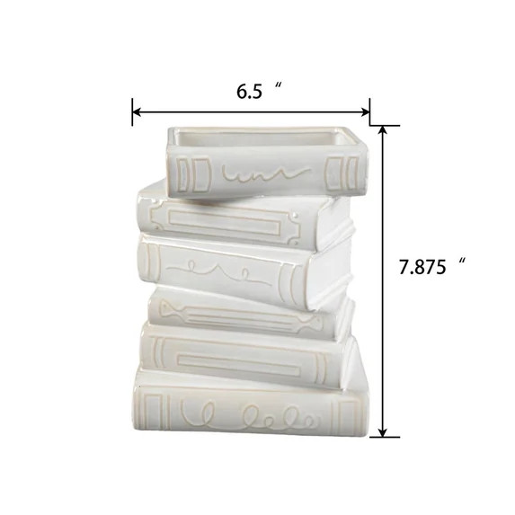 7"H Ceramic Stack Book Vase | Walmart (US)