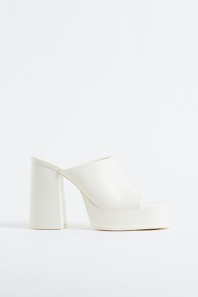 Platform Mules | White Sandal Sandals | White Heels Shoes | H&M (US + CA)
