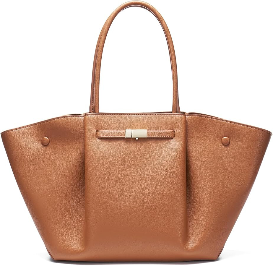 Vegan Leather Tote Bags Dressy Top Handle Purses and Handbags for Women Shoulder Bag with Large C... | Amazon (US)