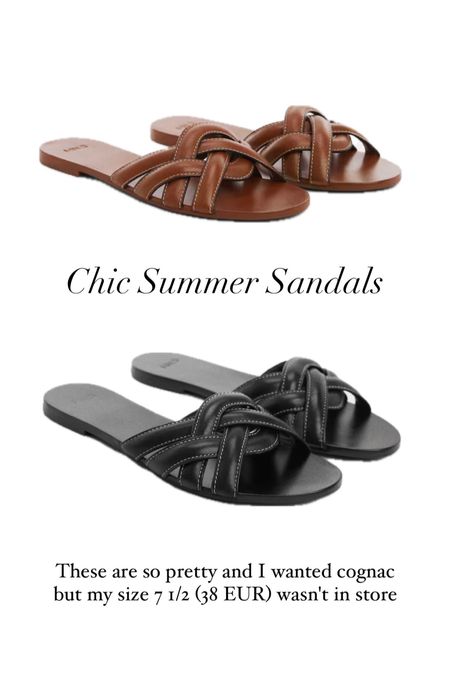 Chic leather summer sandals. The Mango store is now open at Natick Mall! I wanted cognac but they didn't have my size in store. Update: These sandals run small. I usually wear size US 7 and take EUR 38 but for these I needed EUR 39.

#LTKFindsUnder100 #LTKSeasonal #LTKShoeCrush