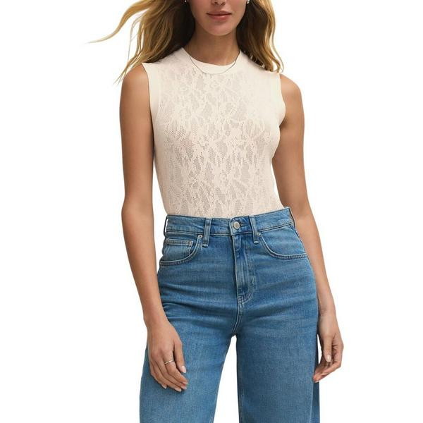 Women's Z Supply Tibi Mesh Crew Neck Tank Top Medium Cloud | Scheels Sports
