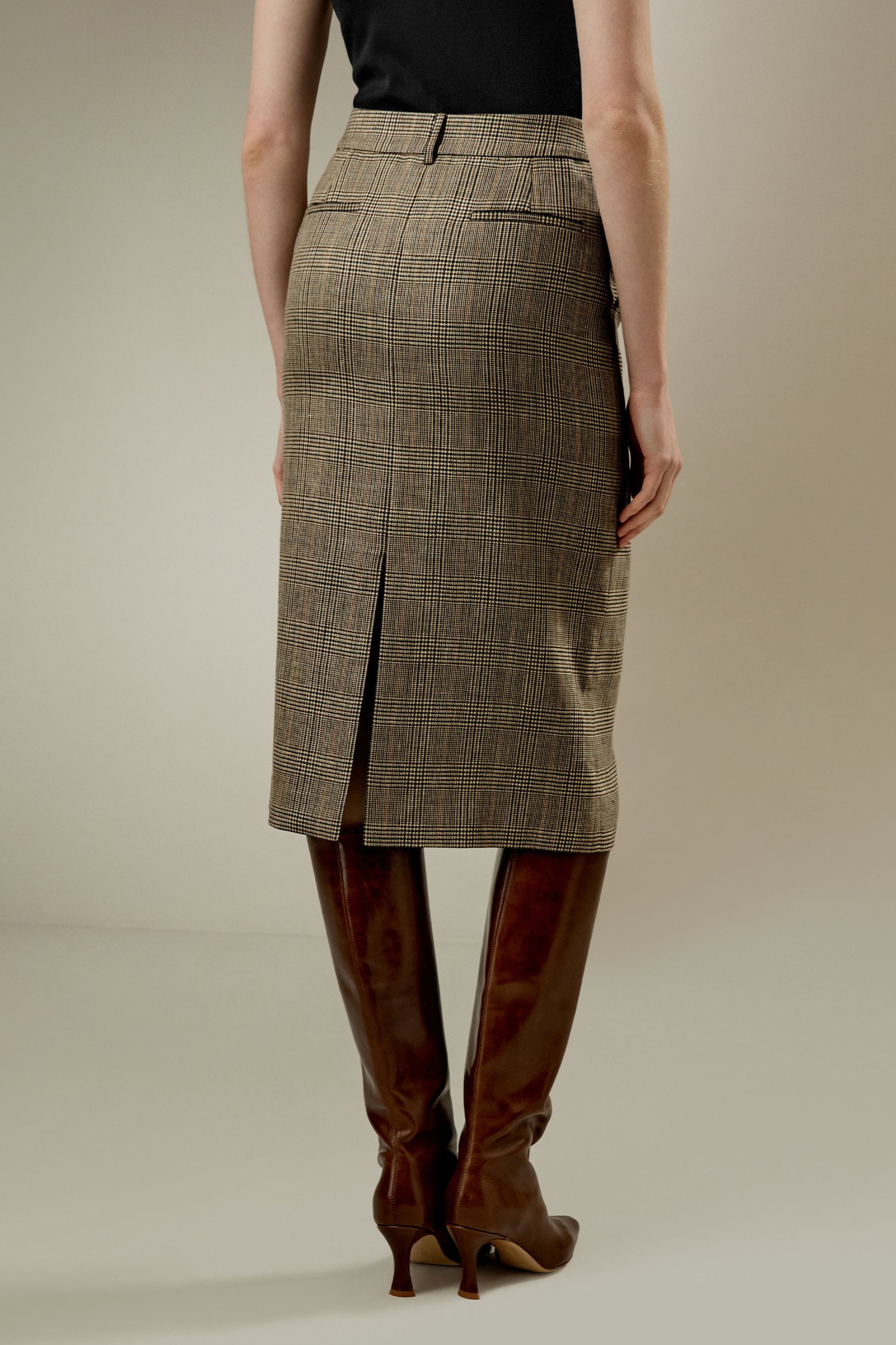 Sprezzatura Glen Check Pencil Skirt | LilySilk