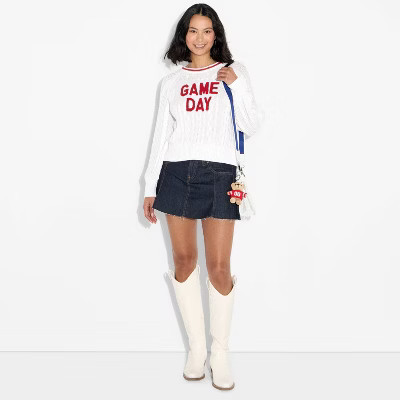 Women's Game Day Pullover Sweater - Wild Fable™ Red L | Target