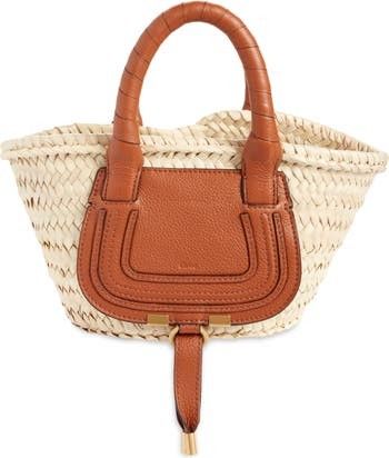 Small Marcie Panier Woven Palm Basket Tote Beige Bag Bags Summer Outfits Affordable Fashion | Nordstrom