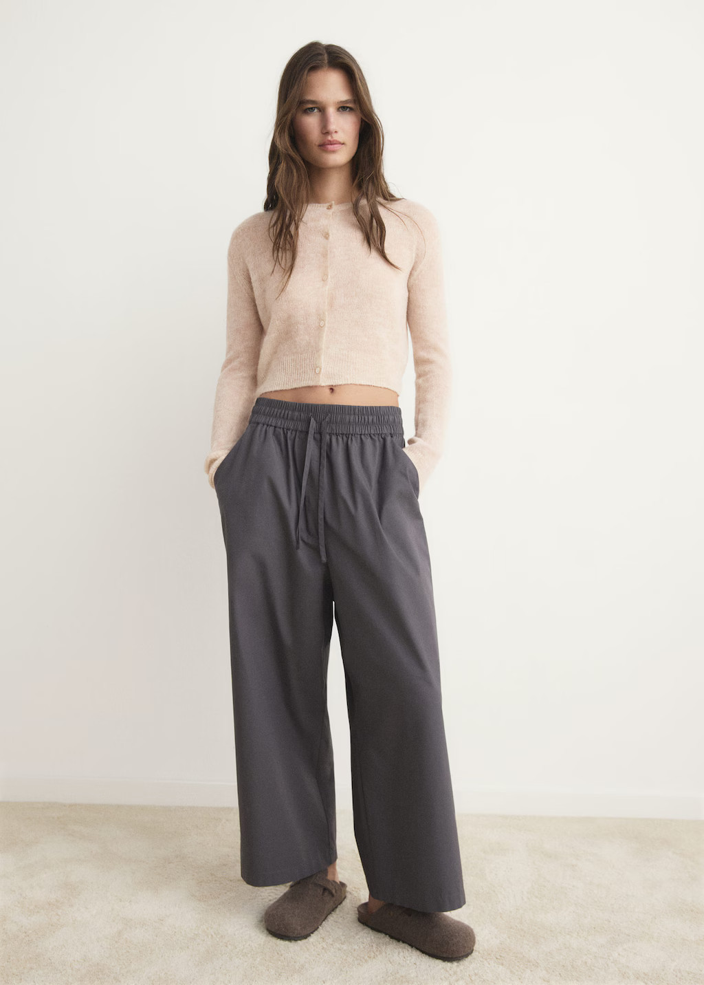 Short wool cardigan beige - Woman - M - MANGO | Mango (US/MX/AU)